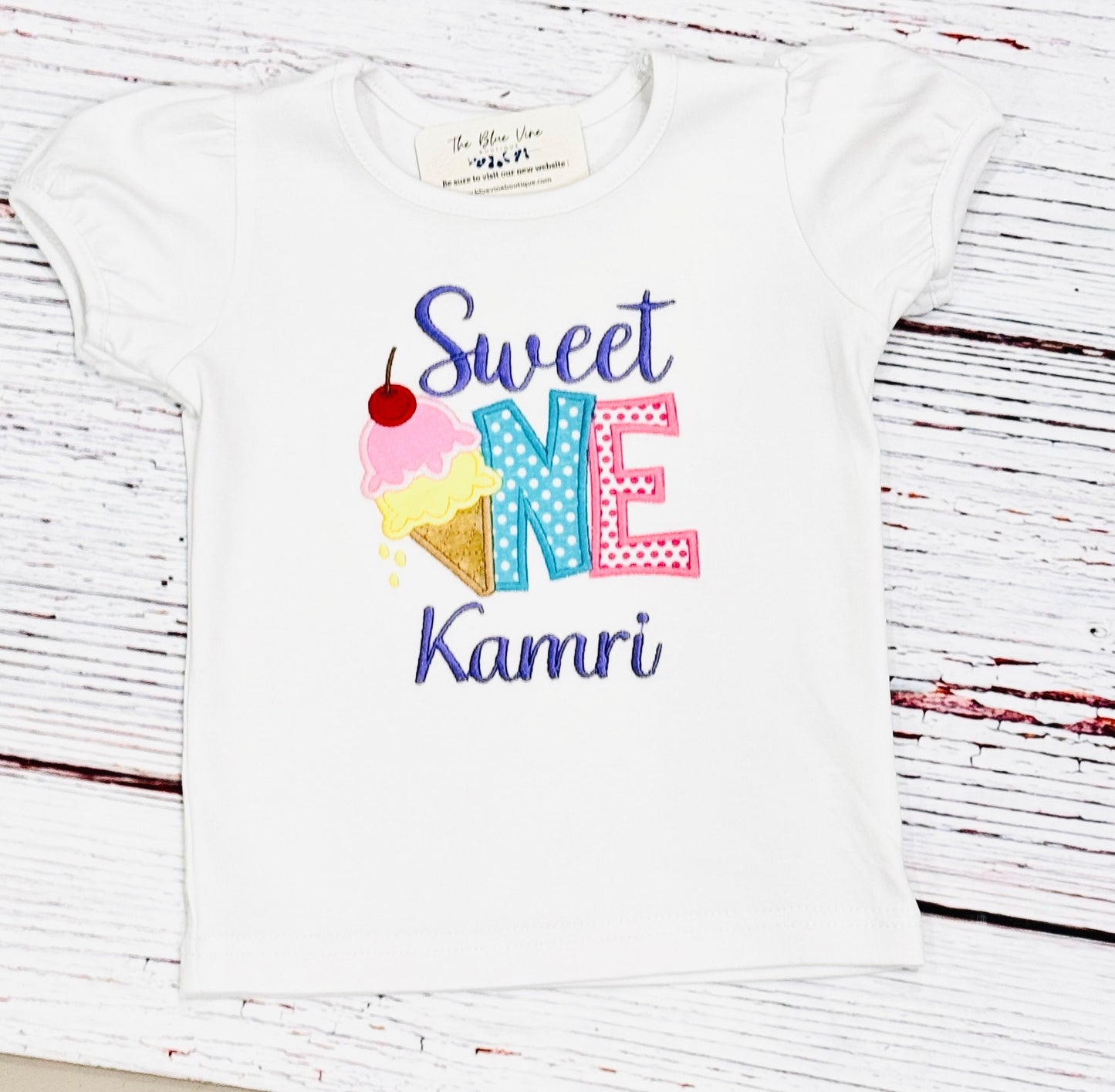 Sweet ONE Girls Ice Cream Birthday Party Shirt Age 1 2 3 4 5 6 7 8 9