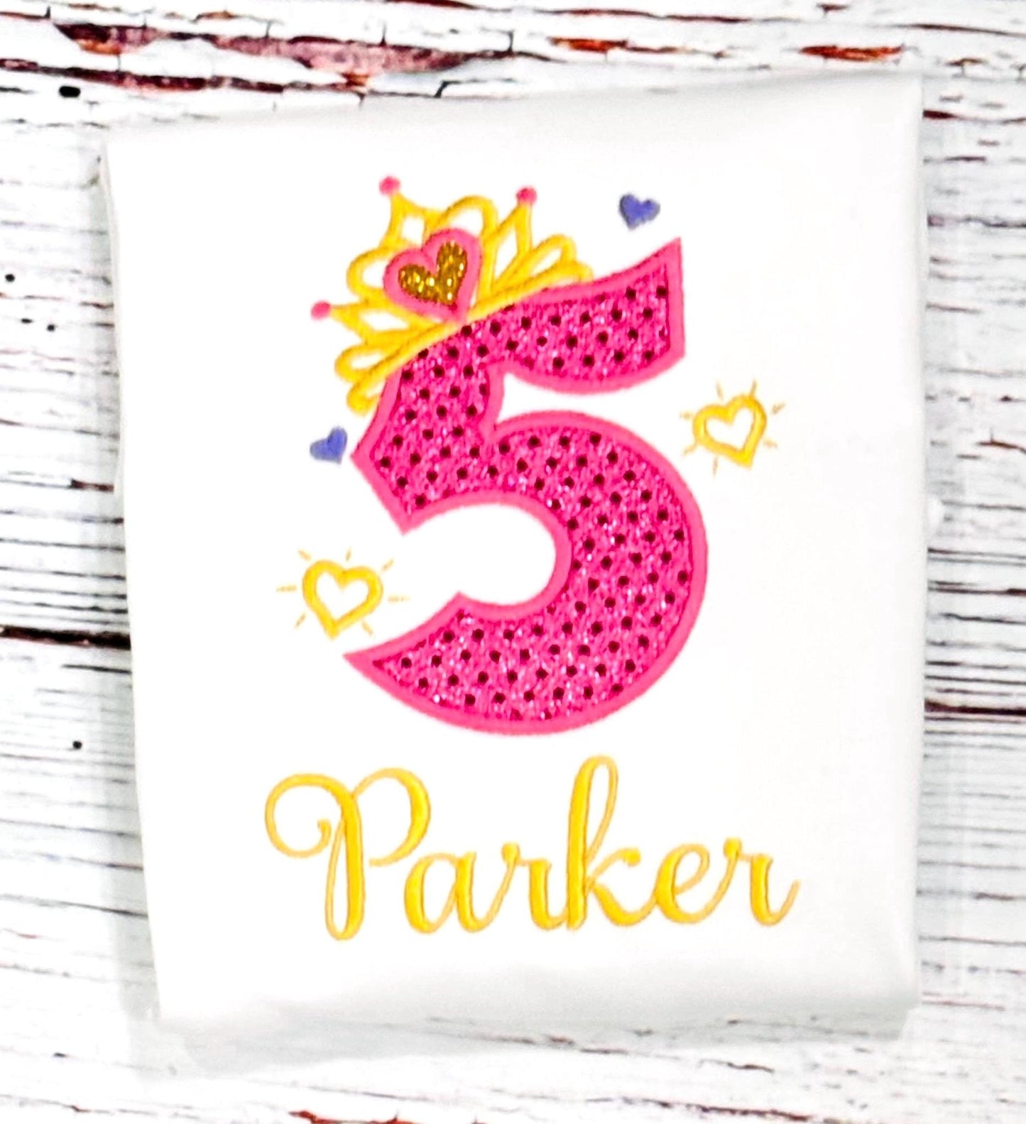 Princess Birthday Shirt, Fairy Princess Gold Tiara Tshirt Any Age, Colors and be customized