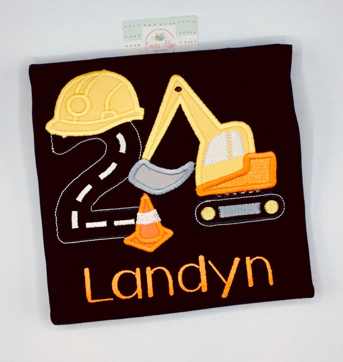 Excavator 1st Birthday Shirt Embroidered Construction Personalized Tshirt for Boys & Girls Fun Party Gift