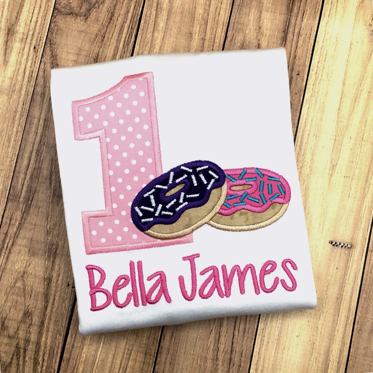 Donut Birthday Shirt, Any Age, Custom Colors Available