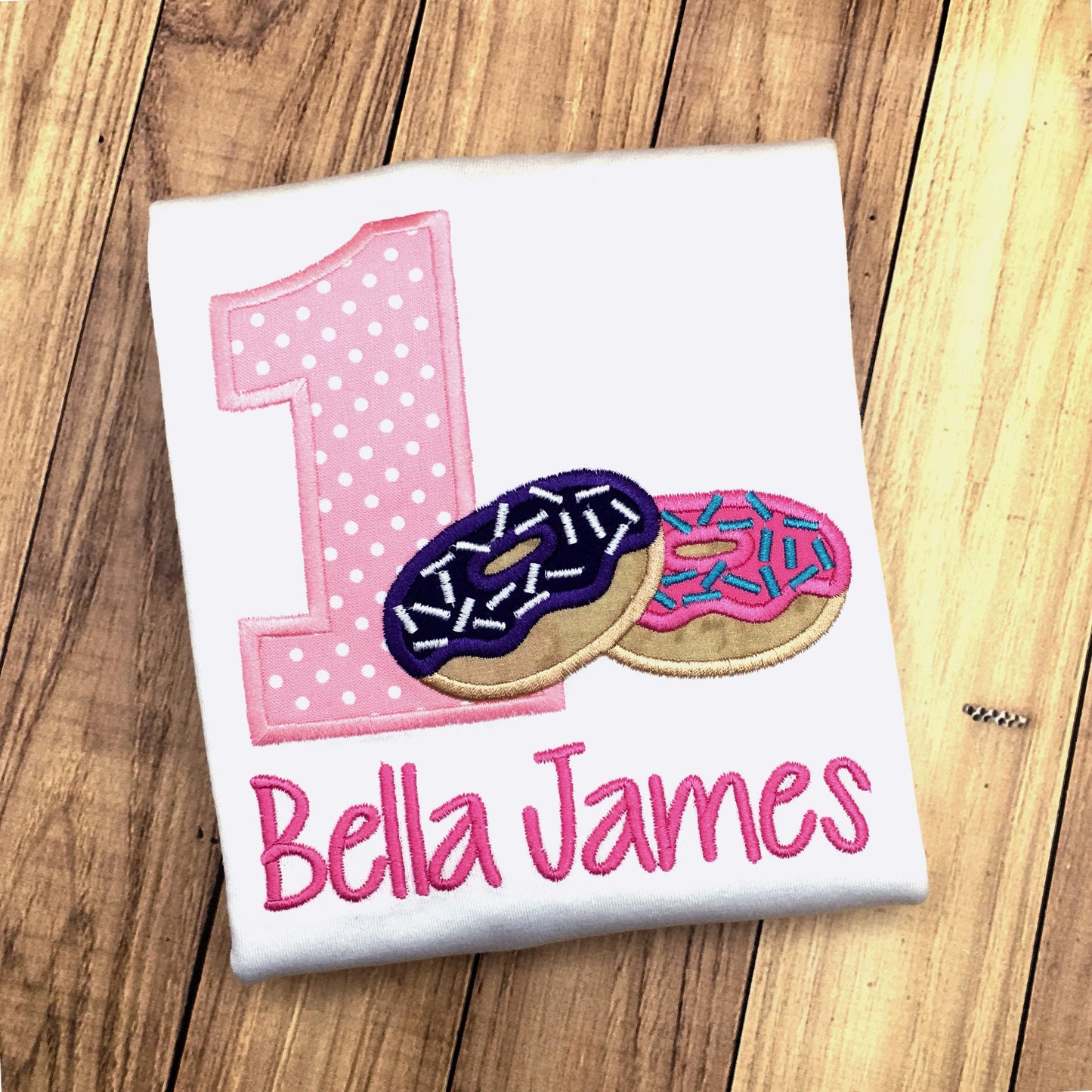 Donut Birthday Shirt, Any Age, Custom Colors Available