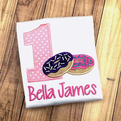 Donut Birthday Shirt, Any Age, Custom Colors Available