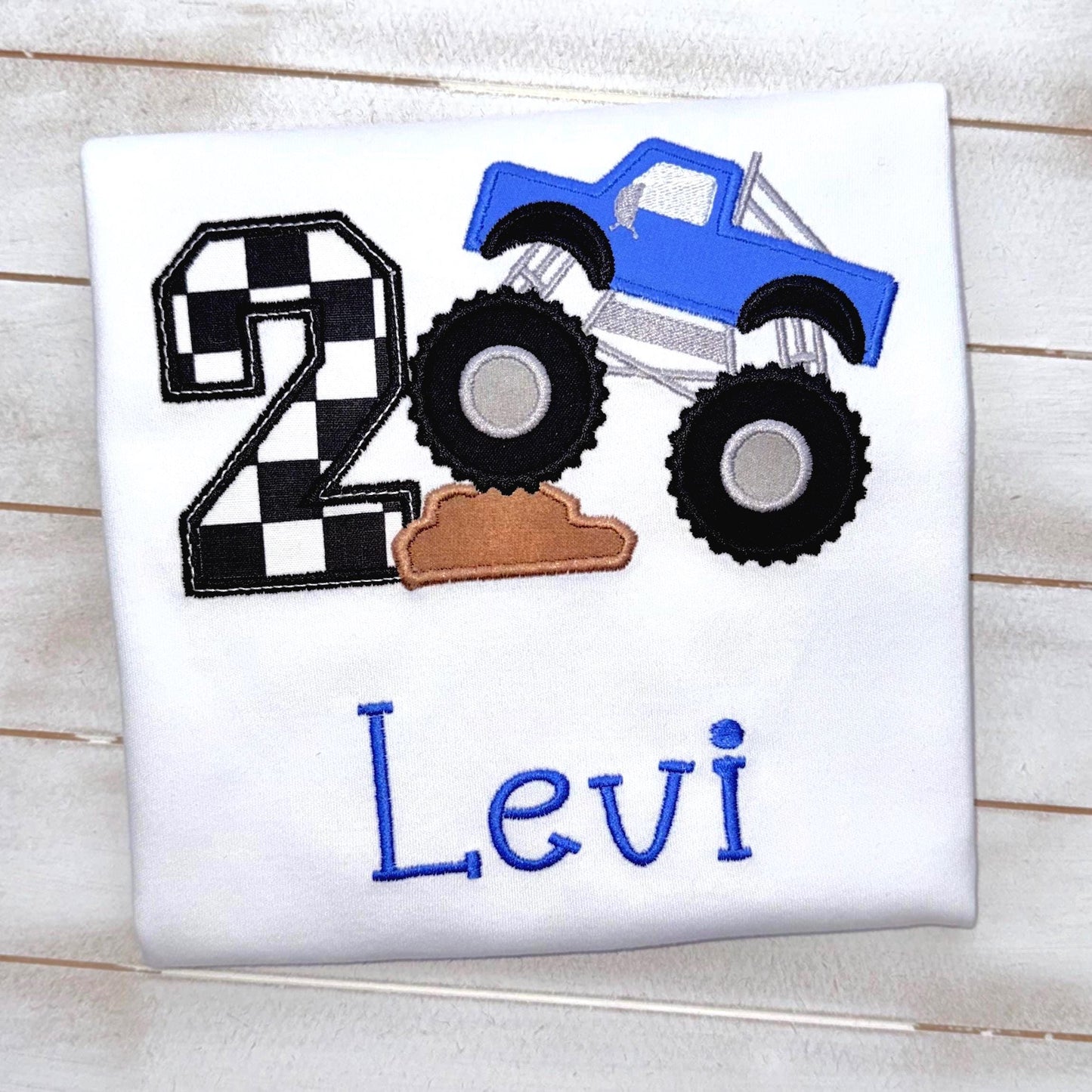 Monster Truck Birthday Shirt - Personalized Kids Monster Truck Party TShirt with Custom Colors for Boys & Girls, Perfect Birthday Gift!