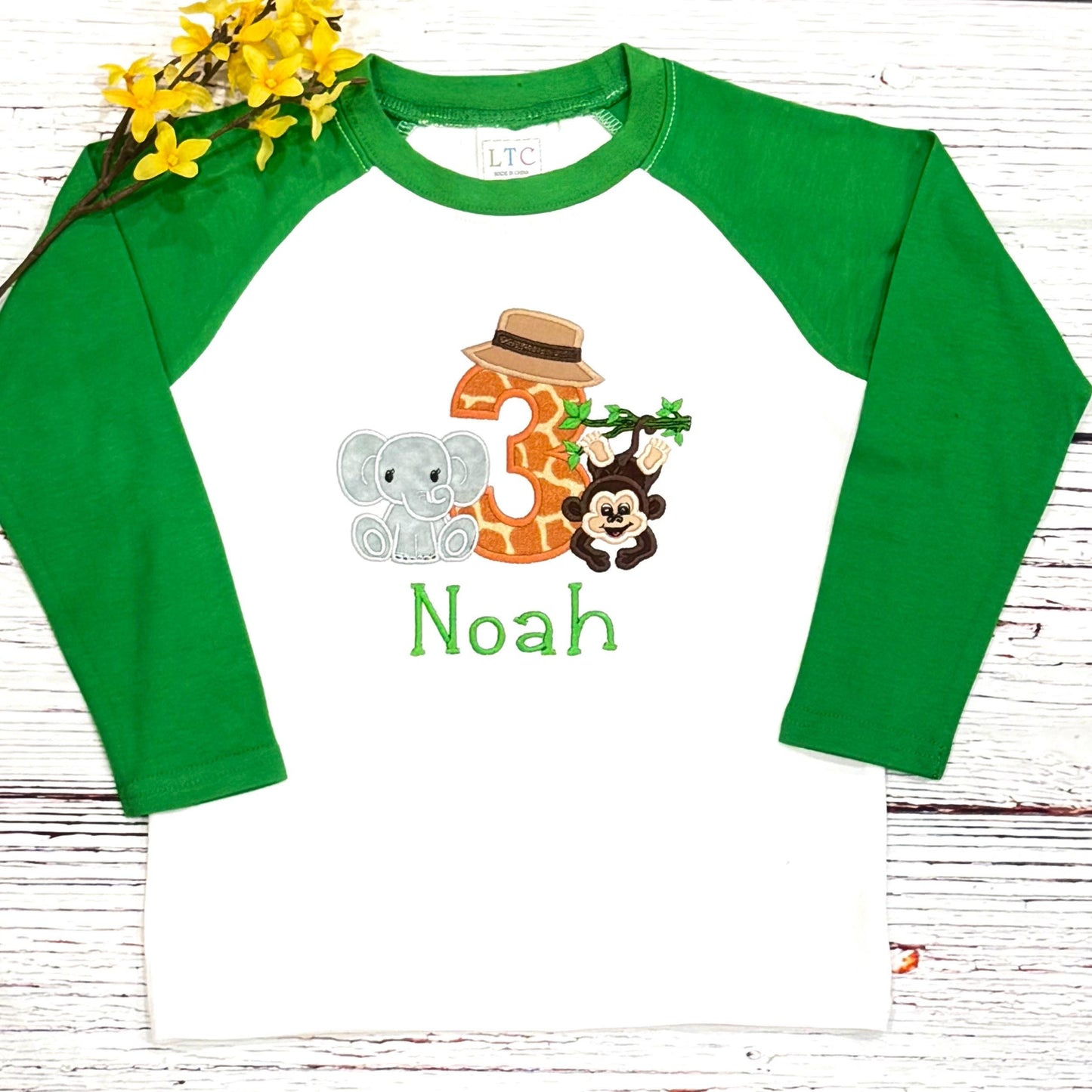 Personalized Safari Birthday Shirt | Embroidered Zoo Party Shirt | Jungle Birthday Top | Cute Safari Design for Boys & Girls