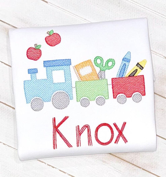 Personalized Back To School Shirt Train Design Custom First Day School Outfit Toddler Clothing Classroom Wear Train Back To School Tshirt