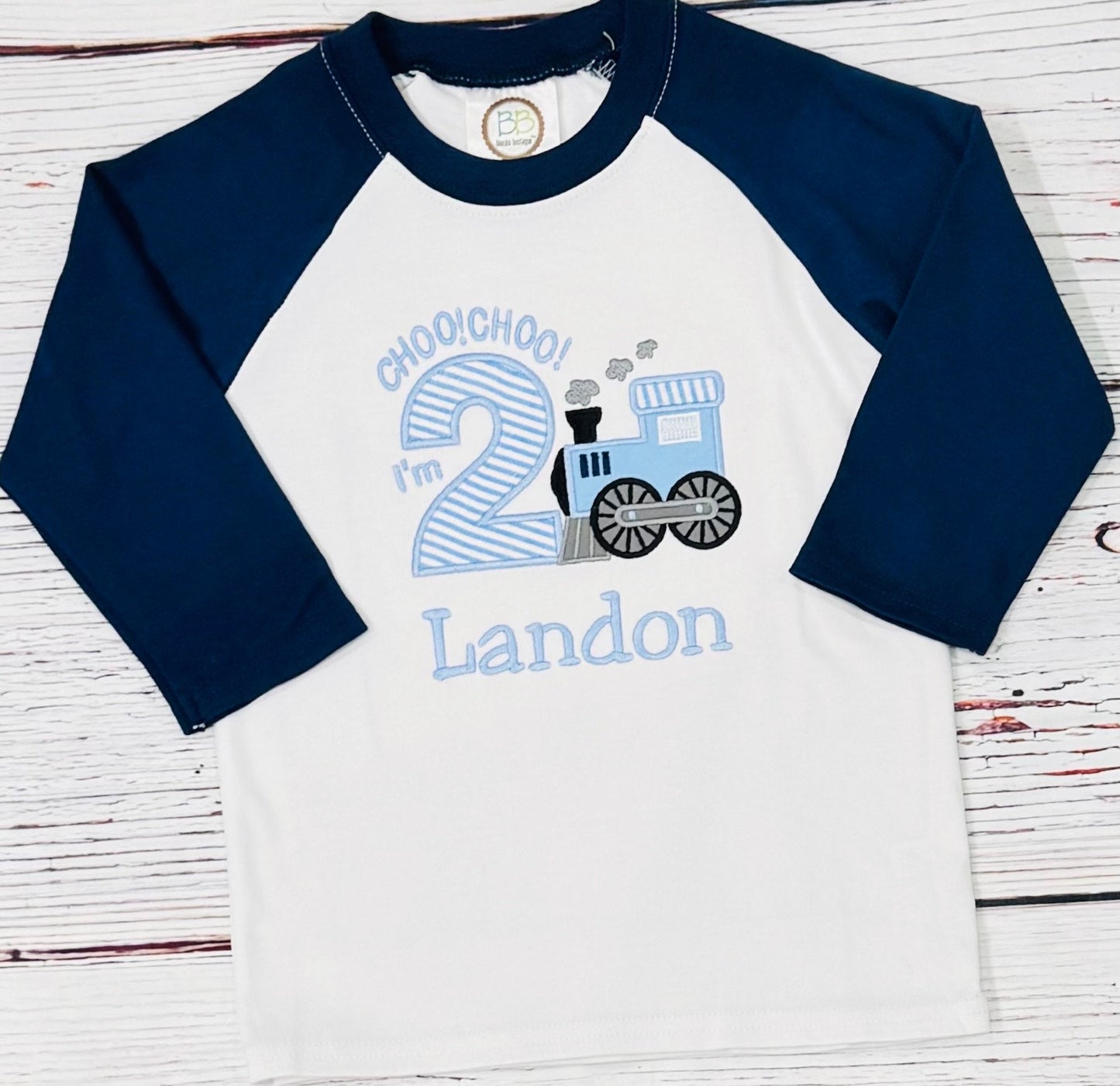 Embroidered Train Birthday Shirt Chugga Chugga Two Two, I'm two Steam Engine Birthday Shirt Train Party Shirt for any age