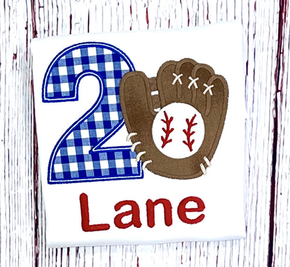 Baseball Birthday Shirt, Personalized Boys 2nd Birthday Embroidered Baseball Tee for Any Age Custom Kids Party Outfit