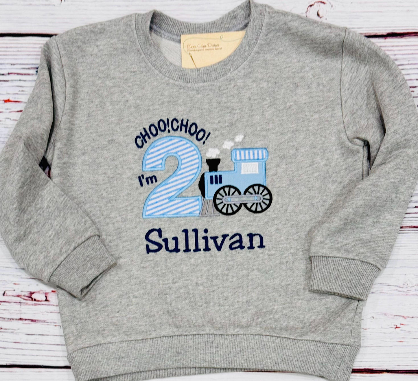 Embroidered Train Birthday Shirt Chugga Chugga Two Two, I'm two Steam Engine Birthday Shirt Train Party Shirt for any age