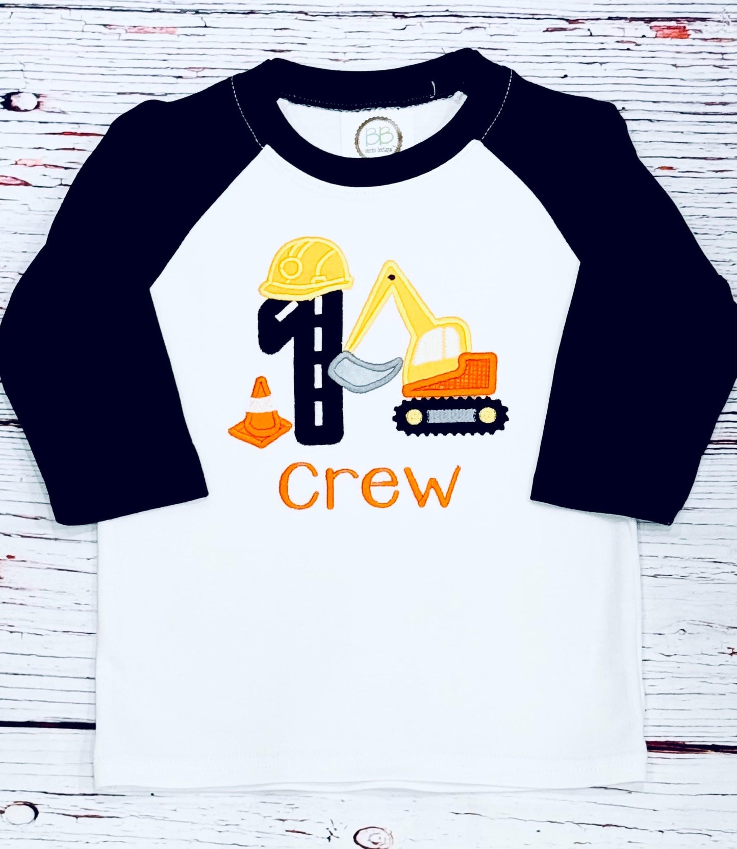 Excavator 1st Birthday Shirt Embroidered Construction Personalized Tshirt for Boys & Girls Fun Party Gift