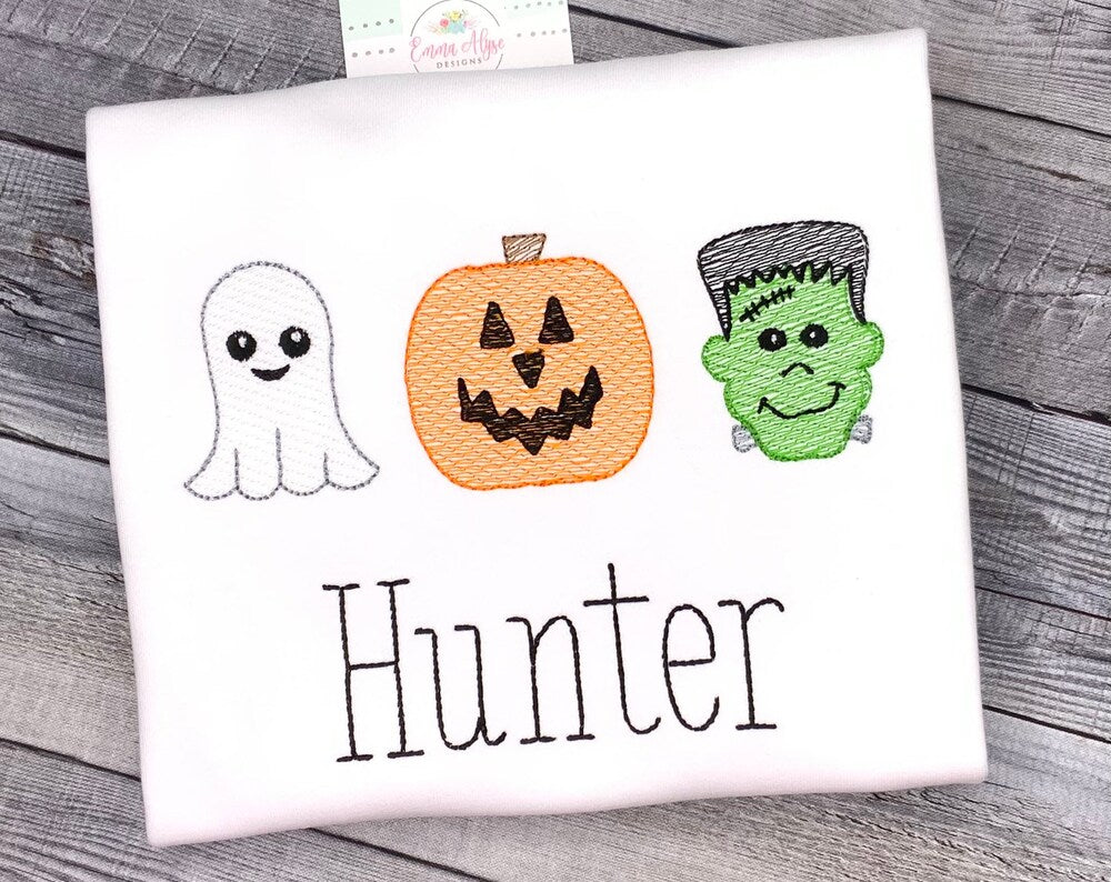 Kids Embroidered Halloween Shirt