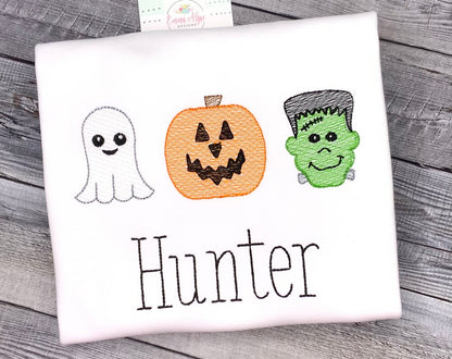 Kids Embroidered Halloween Shirt